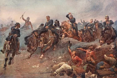 British Artillery Entering the Enemy Lines at the Battle of Tel El Kebir, Egypt, 1882